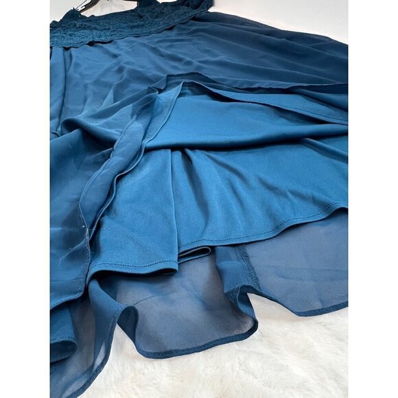 New Alex Evenings Women's Plus Size 16W Stretch Lace Bodice Mock One Piece Gown - Picture 8 of 11